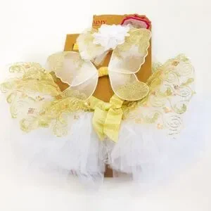 Elly & Emmy 3-Piece Angel Tutu Set Sz 0-6M