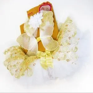 Elly & Emmy 3-Piece Angel Tutu Set Sz 0-6M