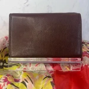 EMPORIO VALENTINI Brown Leather Tri-fold Wallet