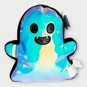 ENVOGUE Iridescent Ghost Vampire Teeth Throw Pillow Halloween Disco 16 X 15