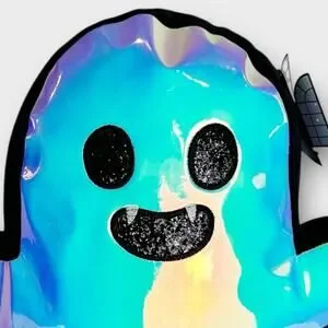 ENVOGUE Iridescent Ghost Vampire Teeth Throw Pillow Halloween Disco 16 X 15
