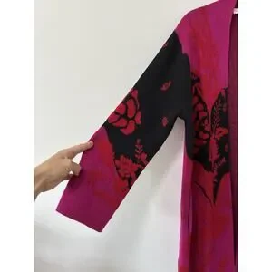 Essitam Cardigan Sweater Duster Jacket Art To Wear Women's Size Medium Baroque