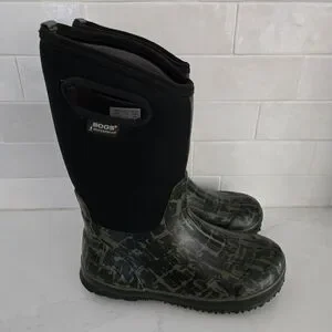 EUC Bogs Classic High Grasp Handle Waterproof Insulated Grafitti Snow Boots Sz 5