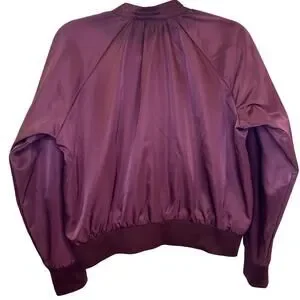 EUC Free People‎ Womens Burgundy Full-Zip Bomber Jacket