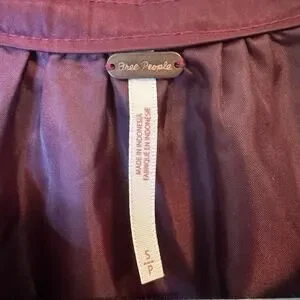 EUC Free People‎ Womens Burgundy Full-Zip Bomber Jacket