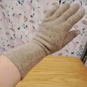 EUC Hannah Rose Tan Cashmere Casual Neutral Smart Phone Finger Glove Mittens