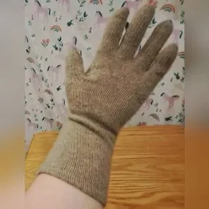 EUC Hannah Rose Tan Cashmere Casual Neutral Smart Phone Finger Glove Mittens