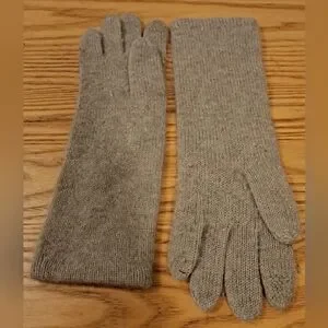 EUC Hannah Rose Tan Cashmere Casual Neutral Smart Phone Finger Glove Mittens