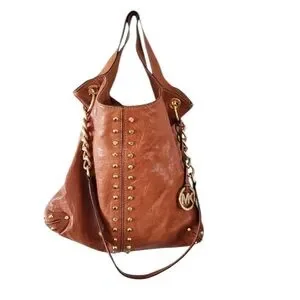 EUC Michael Kors Uptown Astor Brown Hobo Bag Boho Style Gold Hardware