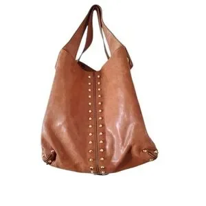 EUC Michael Kors Uptown Astor Brown Hobo Bag Boho Style Gold Hardware