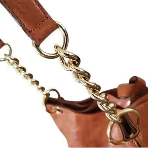 EUC Michael Kors Uptown Astor Brown Hobo Bag Boho Style Gold Hardware