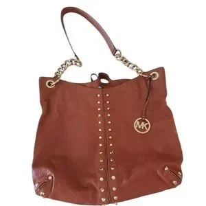 EUC Michael Kors Uptown Astor Brown Hobo Bag Boho style gold hardware