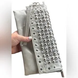 Euc Studded Silver Women's Clutch