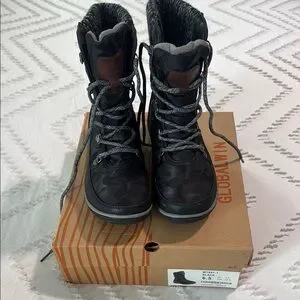 EUC Women’s Global Win Black and Gray Snow Hiking Boots 6.5 Waterproof Insulated