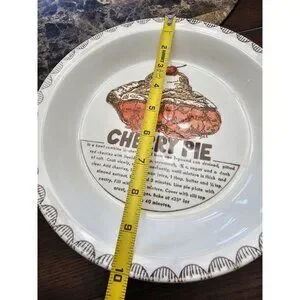 Everitt Moore Lumber Co. Cherry Pie Themed Pie Tart Dish Ceramic