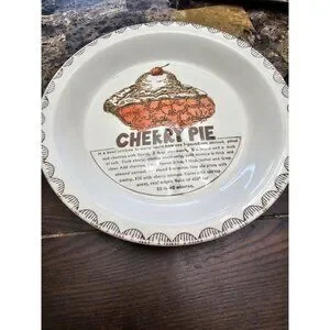 Everitt Moore Lumber Co. Cherry Pie Themed Pie Tart Dish Ceramic