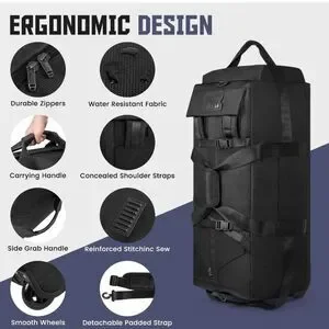 Extra Large Rolling Duffle Bag BLUE NEW