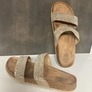 F&F Cork Sandals Kewels Embelished Women’s Size 38EU 7.5US