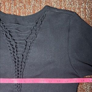 Fabletics Stretch Ribbed Cropped Seamless Braid Long Sleeve Top *no Marked Size