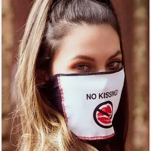 Face/ Neck Bandana Reversable- Black/ Red Lips