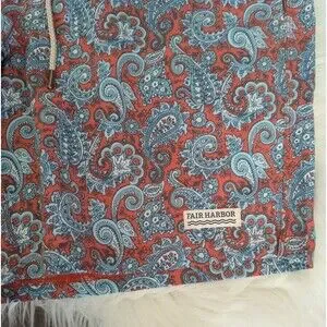 Fair Harbor The Bayberry Paisley Swim Shorts - Blue Red Size 36