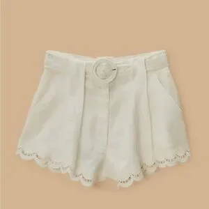 FARM RIO Off-White Richelieu Euroflax™ Premium Linen Shorts Size Xl