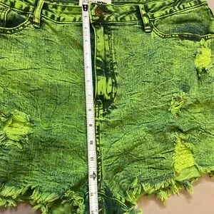Fashion Nova Denim Shorts In Green Color Size 16