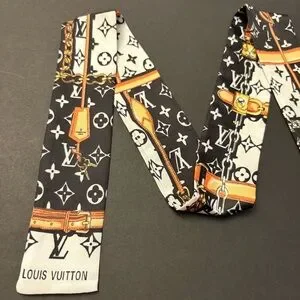 Fashion Scarf Twilly Black Multicolored Print