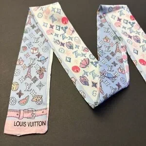 Fashion Scarf Twilly Blue Multicolored Print