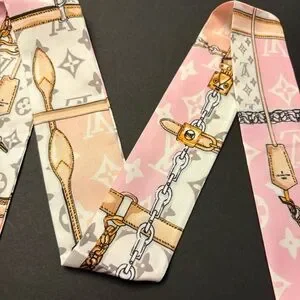 Fashion Scarf Twilly Pink Multicolored Print