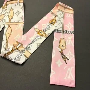 Fashion Scarf Twilly Pink Multicolored Print