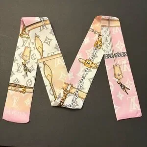 Fashion Scarf Twilly Pink Multicolored Print