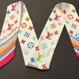 Fashion Scarf Twilly White Multicolored Print