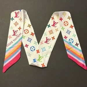 Fashion Scarf Twilly White Multicolored Print