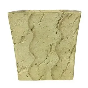 Faux Stone Tissue Box Cover Beige Square Handpainted Rustic Bathroom Decor
