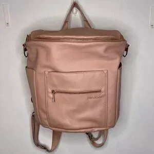 Fawn Design Diaper Bag Messenger Strap Backpack Warm Blush Pink Baby Bag Travel