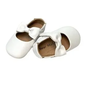 FELIX & FLORA White Bow Mary Jane Shoes - Baby Girl 12-18 Months