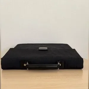 Fendi Black FF Zucca Canvas Leather Monogram Briefcase Unisex EUC Circa 1990’s