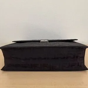 Fendi Black FF Zucca Canvas Leather Monogram Briefcase Unisex EUC Circa 1990’s