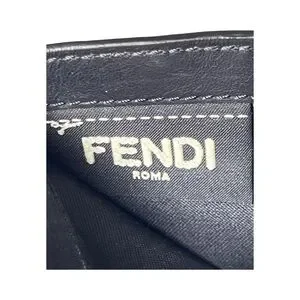 Fendi Monster Eyes Bifold Wallet Men’s Black Leather Designer Italy VGUC