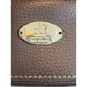 FENDI Selleria Serie Numerata 100% Leather Logo Sunglasses Soft Case Ita…