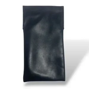 Fendi Soft Eyeglass / Sunglass Case Black Soft Leather Magnetic Logo 6.75 X 4"