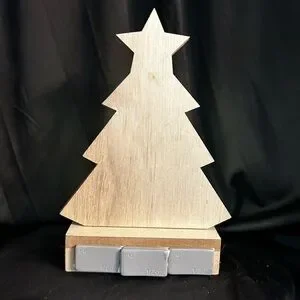 Festive Handmade Wooden Light-Up Christmas Tree Small Stocking Hanger
