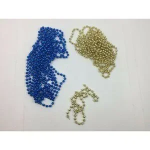 Festive Holiday Indoor Decor Plastic Bead Christmas Garlands Set 3 Blue Gold