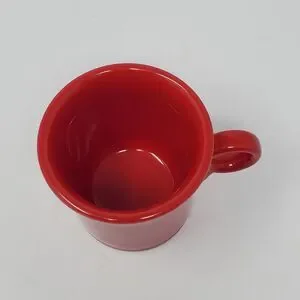 Fiestaware Scarlet Red Ring Handle Coffee Mugs Homer Laughlin USA EUC