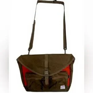 Filson Surveyor Messenger Bag - Khaki & Orange Rugged Style