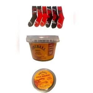 Fireball Whiskey 6 Pairs Sock Bucket