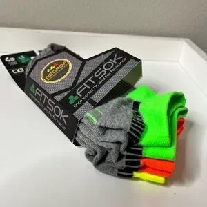 Fitsok CX3 Neopop Low Cut Sock 3-Pack In Neon Size Large (unisex) NWT