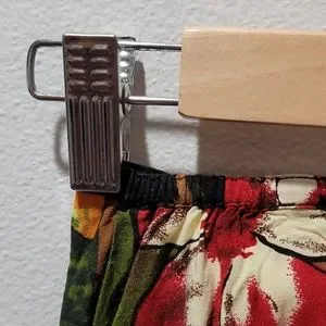 FLORAL BLACK MAUI MINI SKIRT BUTTON DOWN SERENDIPITY BOHO FLOWY MINIMALIST SZ XL