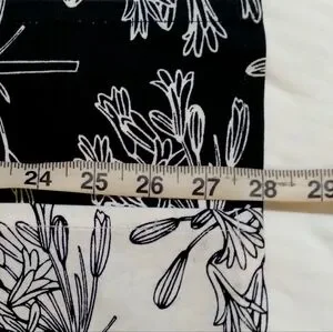 Floral Print Kitchen / Tea Towels In Black And White